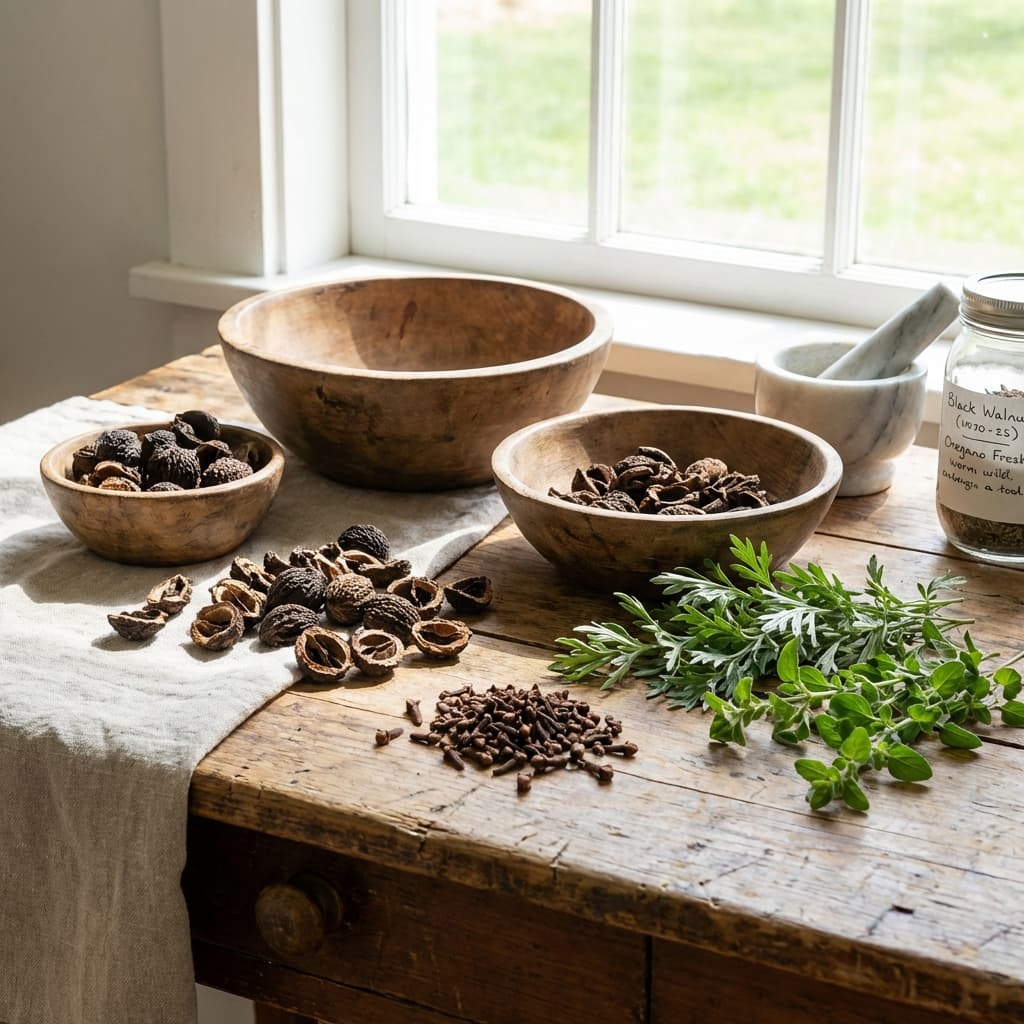 Табиий таркиб: Саримсоқ, Қовоқ ва Гиёҳлар